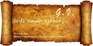 Grünauer Viktor névjegykártya